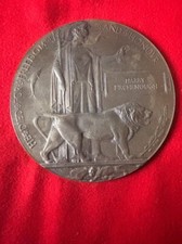 WW1 Memorial Plaque / Death Penny / Widow's Penny to BIRCHENOUGH