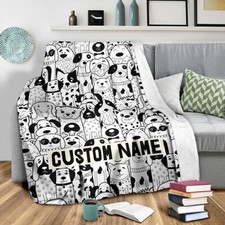 Dogs Blanket Throw Fleece Cozy Couch Plush Adult Kid Sofa Bedding Gift