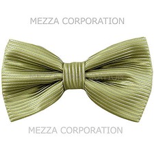 New formal men's pre tied Bow tie stripes formal wedding party prom sage green
