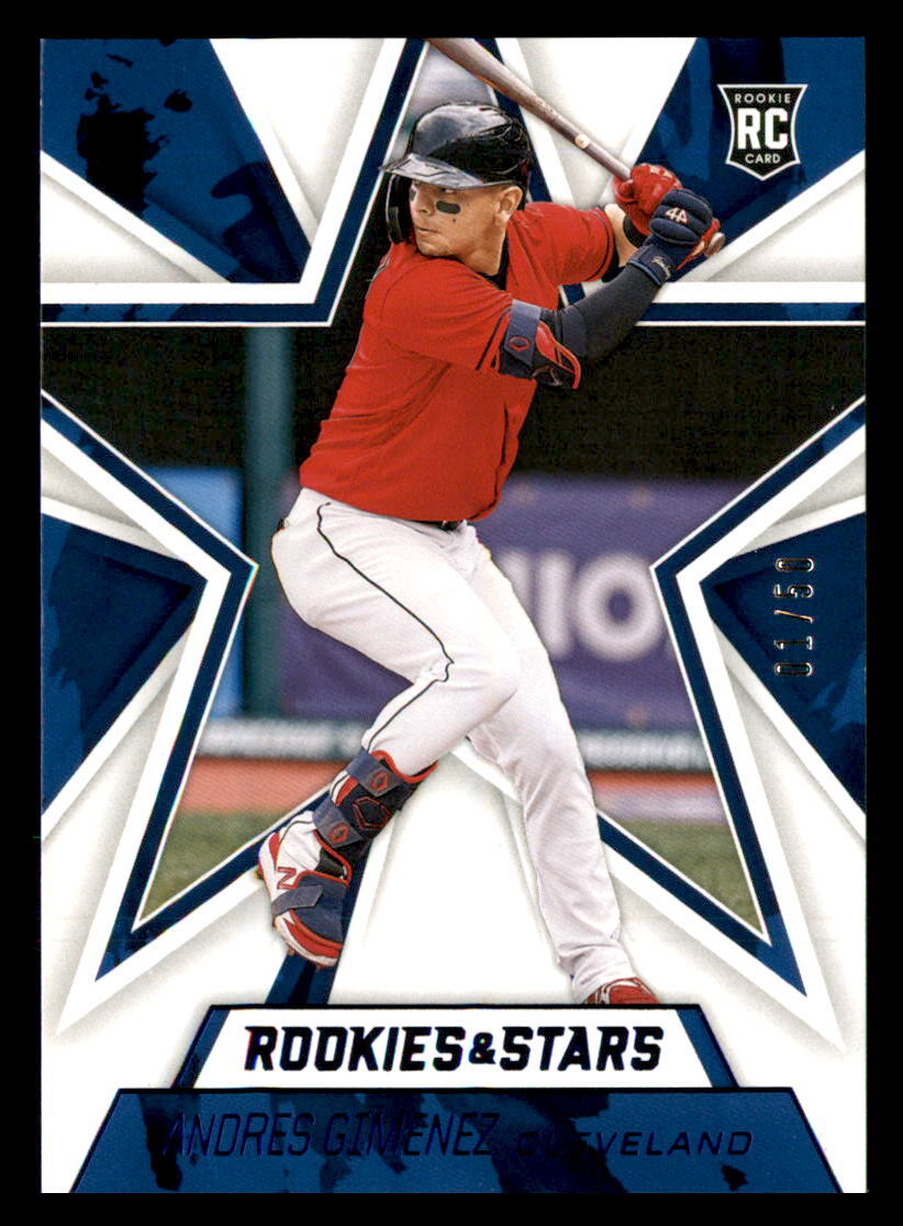 2021 Panini Chronicles Rookies & Stars Blue #16 Andres Gimenez SN #/50