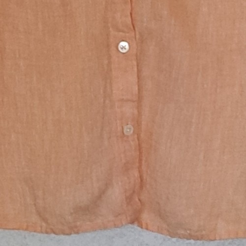 J Jill Love Linen Shirt Women's Medium Petite Light Peach Long Sleeve Button Up - Picture 4 of 10