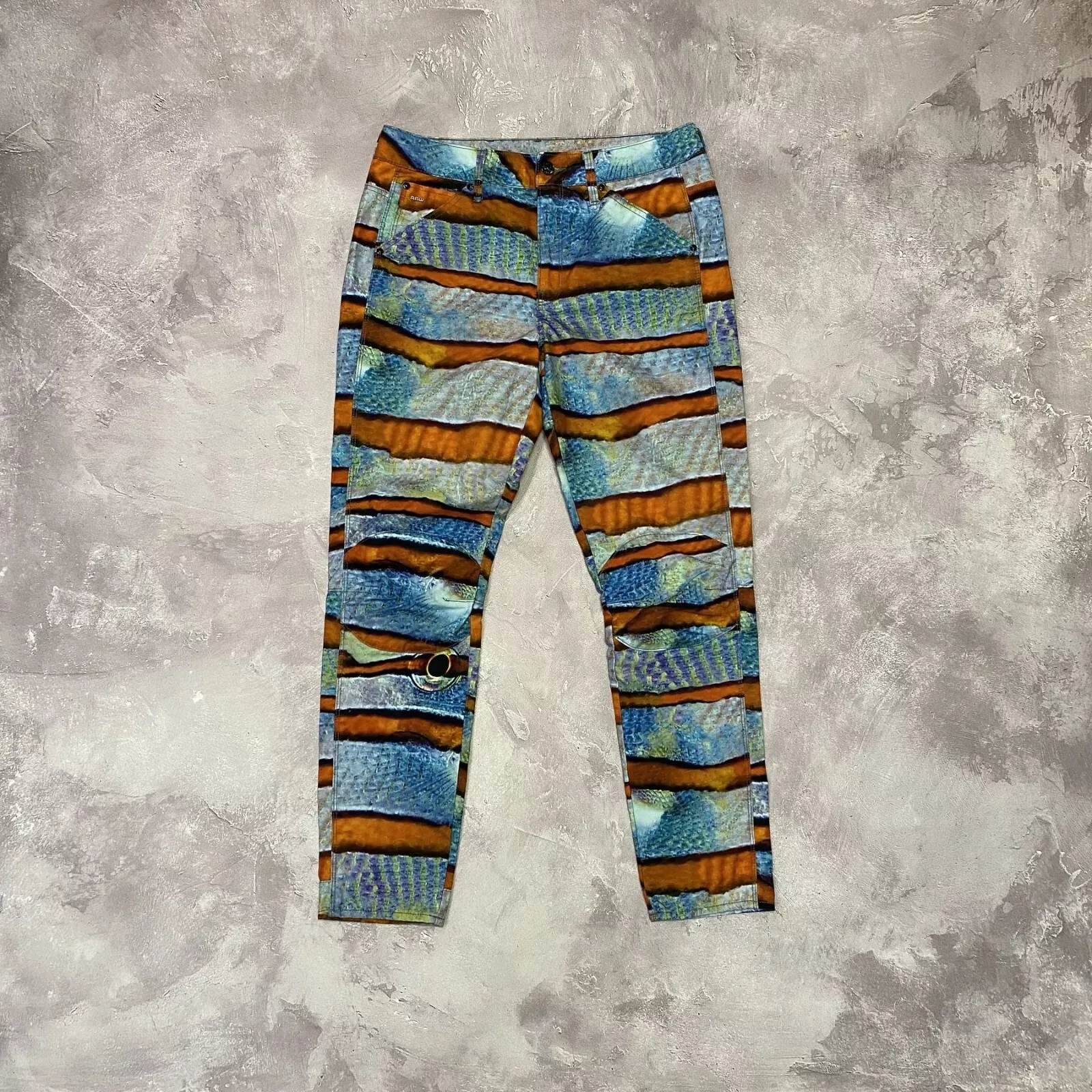 G Star Raw Pharell Williams 3D Avant Garde Abstract Tapered Camo Pants 27/32 Siz