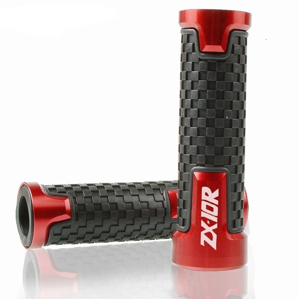 7/8" Hand Grips Handle Bar Rubber Gel For KAWASAKI NINJA ZX10R ZX-10R ZX Foto 4 de 4