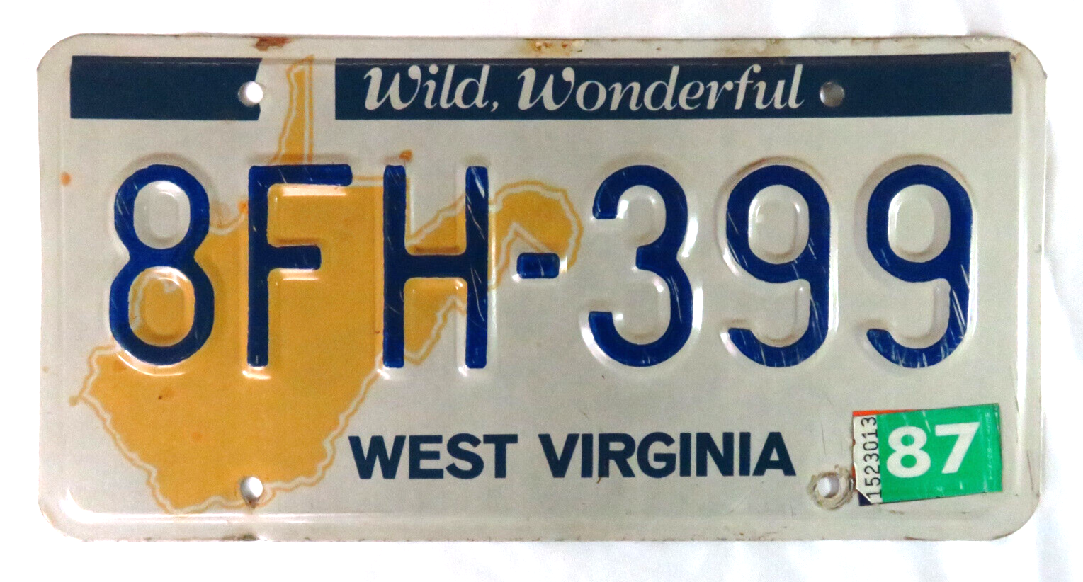 1987 West Virginia License Plate WV WVA 8FH399 eBay