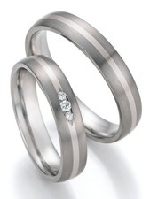 585Gold - Titan Eheringe + Diamant + Garantie Trauring Antragsring Hochzeitsring