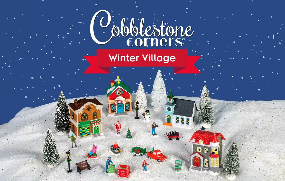 Cobblestone Corners Christmas Village Collection 2021 (27 Piece Set)