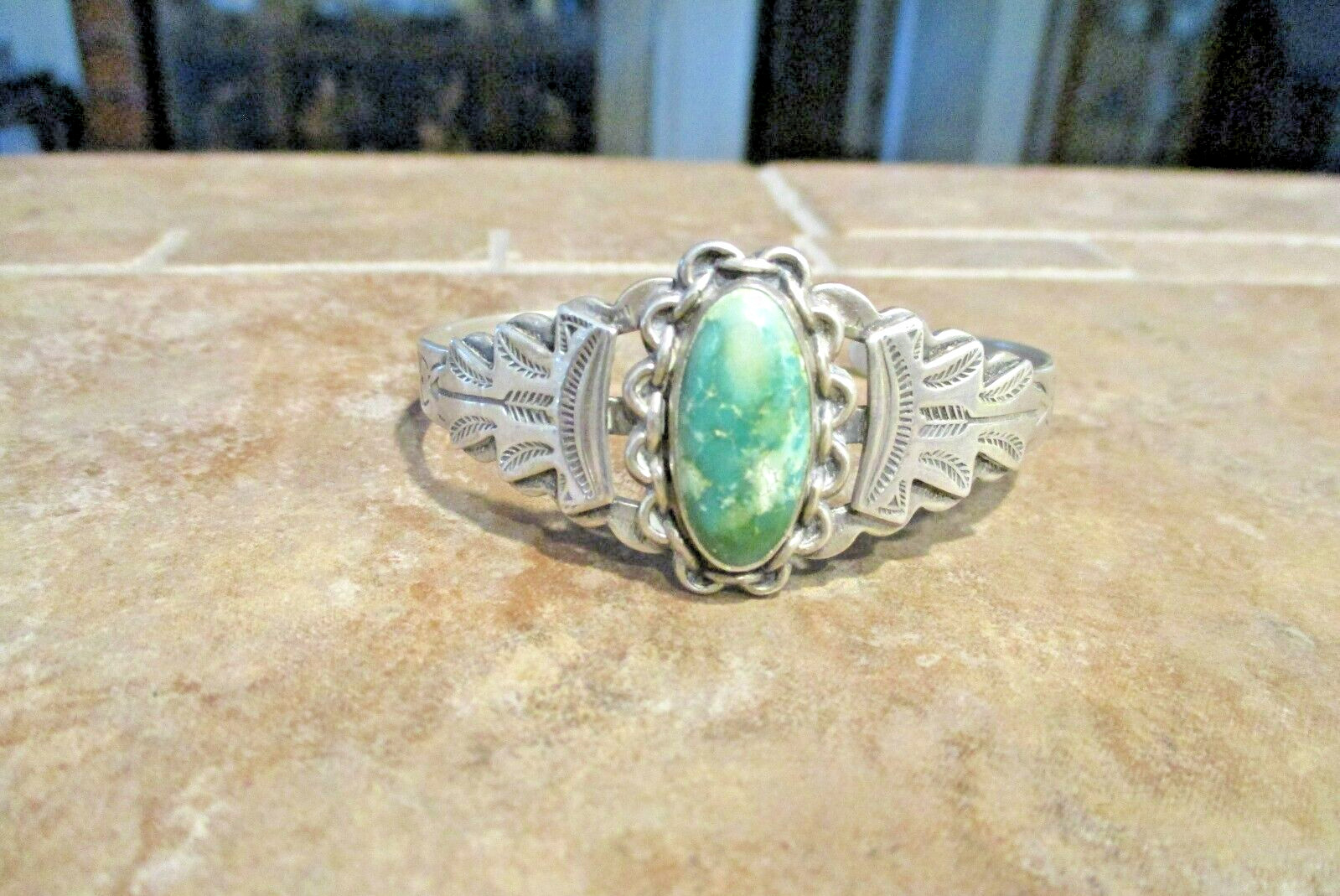 FINE Old 1950's Navajo Sterling Silver Natural Tu… - image 2