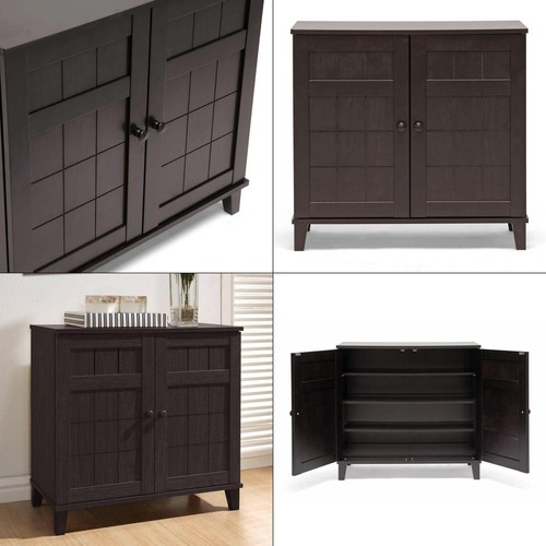 28.1 In. H X 29.6 In. W Wood Shoe Storage Brown Glidden Dark