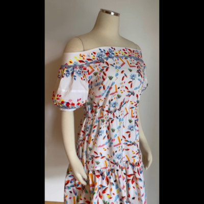peter pilotto off the shoulder dress Peter Pilotto Pallas Off the Shoulder Embroidered Mini Dress White Siz   Celebrity Owned