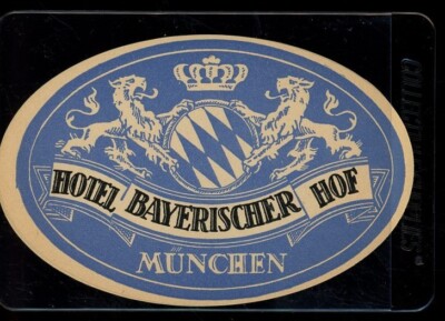 Hotel Bayerischer HOF Luggage Label