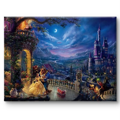 Disney Die Schöne und das Biest Gemälde großes Wandbild gerahmtes Leinwandbild 20x30''