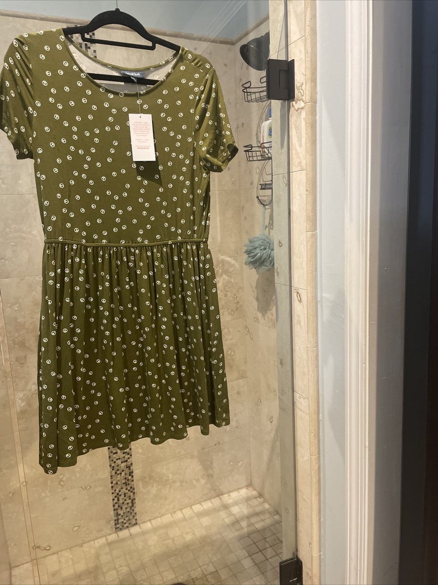 Nwt New Olive Green Peace Sign Dress Modcloth Anthropologie | eBay