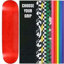 Skateboard Deck Pro 7-Ply Canadian Maple STAINED RED With Griptape 7.5" - 8.5"