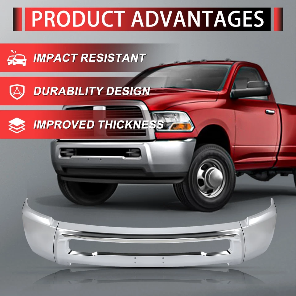 Barra frontal de parachoques de acero cromado para Dodge Ram 2500 3500 2010-2018 / EE. UU. Foto 2 de 4