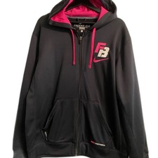 Nike Therma-Fit Women's Black Pink Hooded Football Hoodie Full Zip Sweatshirt L
