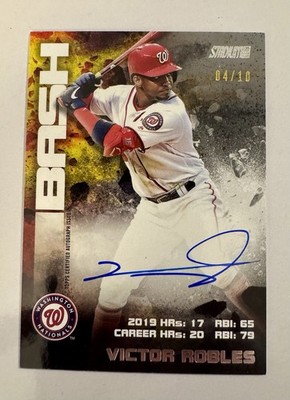 2020 Topps Stadium Club Bash & Burn Auto /10 Victor Robles BBA-VR Auto Mariners