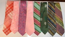 VTG Tie Lot of 8 Men's 4" MCM Ugly Polyester Disco Mod Funky 60-70s Wemberly