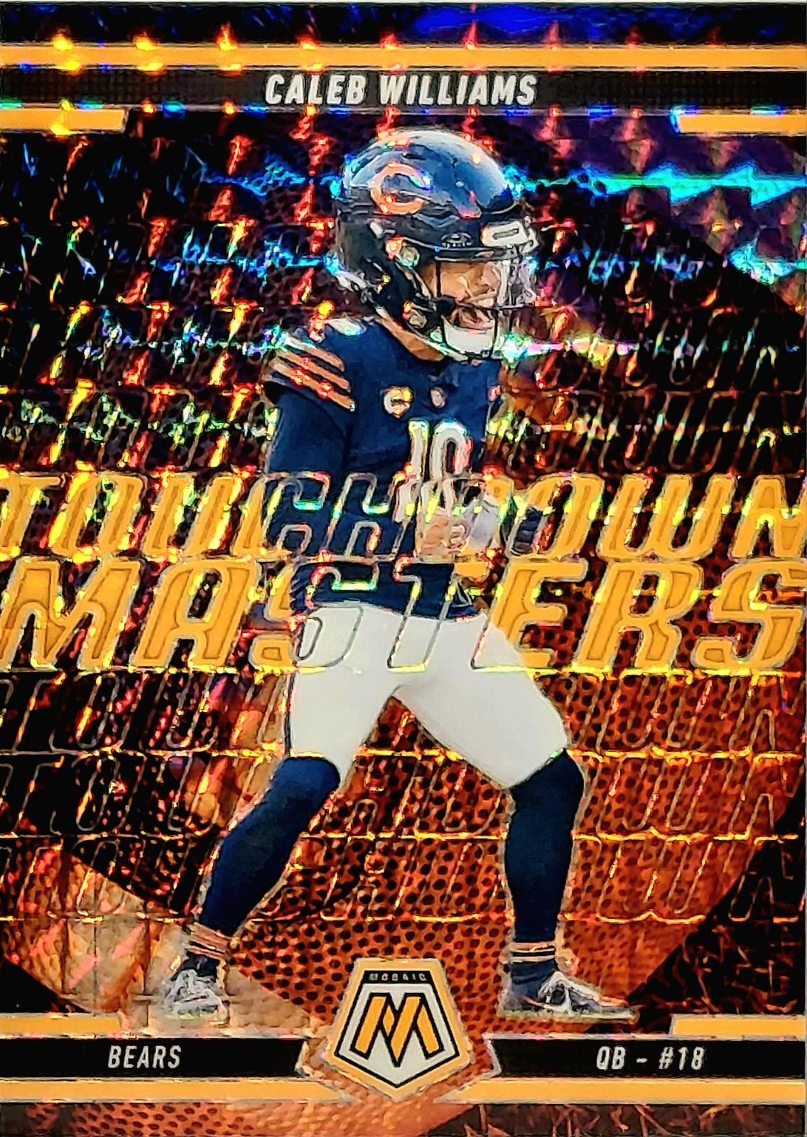 2025 Panini Mosaic Orange Florescent Touchdown Masters Caleb Williams #13 BEARS