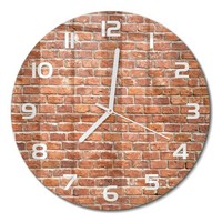 Stilvolle Runde Wanduhr Mit Leisem Uhrwerk Backsteinwand WeißE Zeiger Fi30 Cm