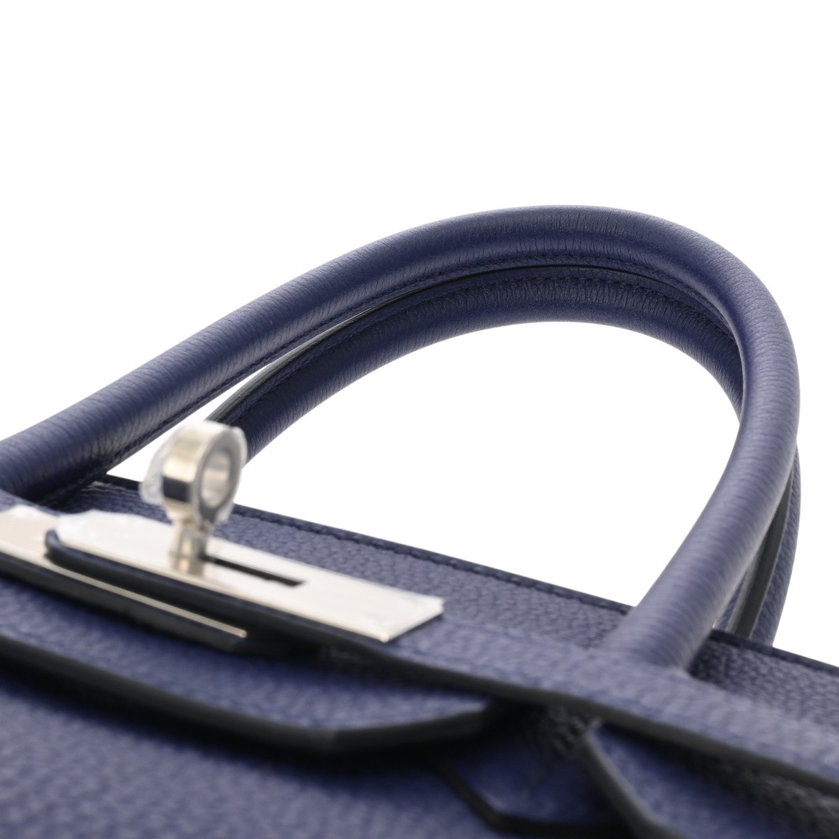 HERMES Birkin 30 Officer Togo/Vaux Swift Blue Ankle/Rouge Ash unisex Handbag... image 4