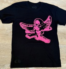 Chrome Hearts Black T-Shirt FOTI hot pink logo Medium
