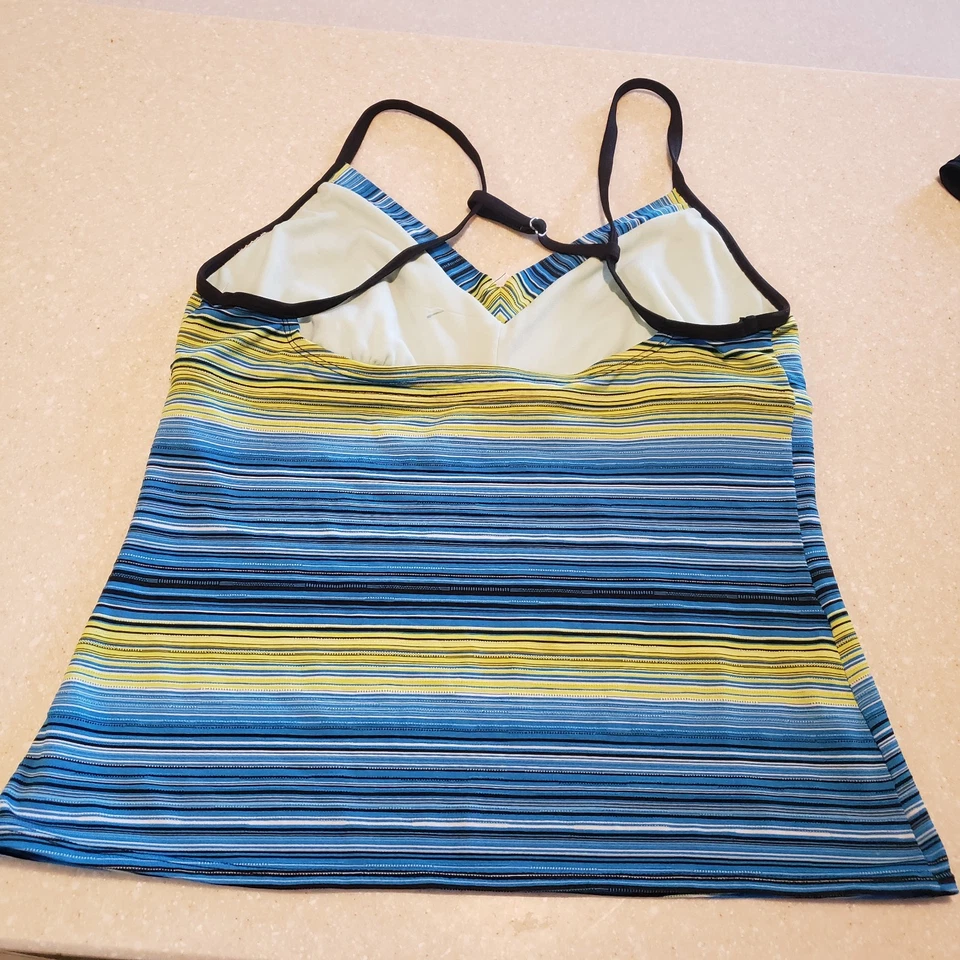 Nike Swimsuit Woman’s Size 8/10 Blue Yellow Black Tankini Skirt Bottom 2 Piece - Image 3 of 4