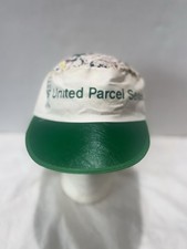 Vintage UPS United Parcel Service Paint Splatter With Green Brim Workers Hat