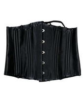 Camellias Corset Satin Hook Lace Up Boned Black Size XL Whimsigoth Gothic Y2K