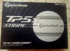 NEW TaylorMade TP5x Stripe Golf Balls White - 1 Dozen - 2024