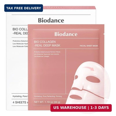 BIODANCE Bio-Collagen Real Deep Mask, Hydrating Overnight Hydrogel Face Mask, Po