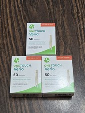 Lot Of 150 Strips 3 Boxes-50 Per Box Verio One Touch Test Strips-NEW SEALED BOX