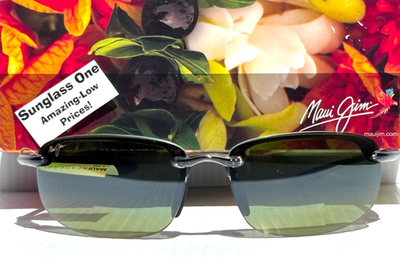 Maui Jim HOOKIPA Grey POLARIZED HT Green 1.5 READER Lens Sunglass