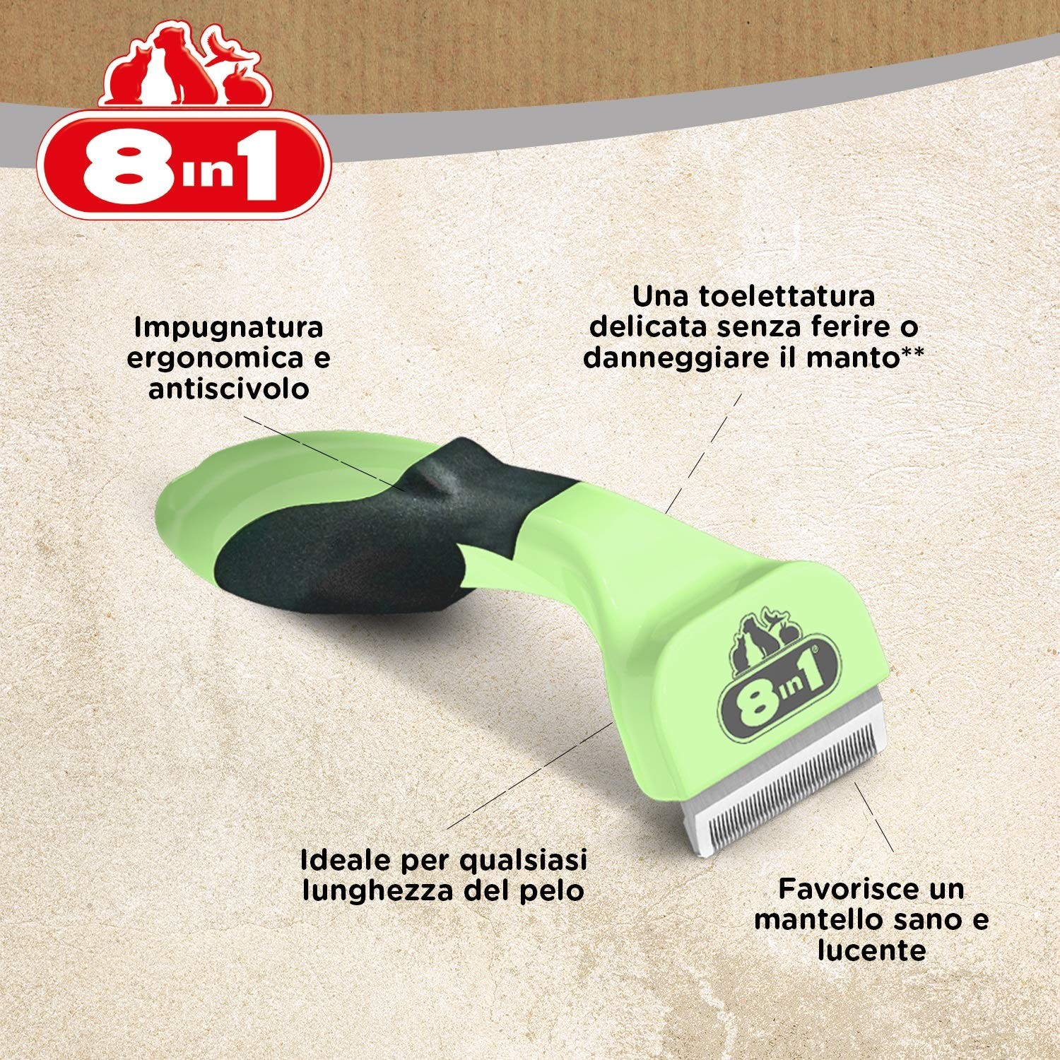 Coat DeShedder S Spazzola Sottopelo per Cani Piccoli Accessori Muta - green foto 4