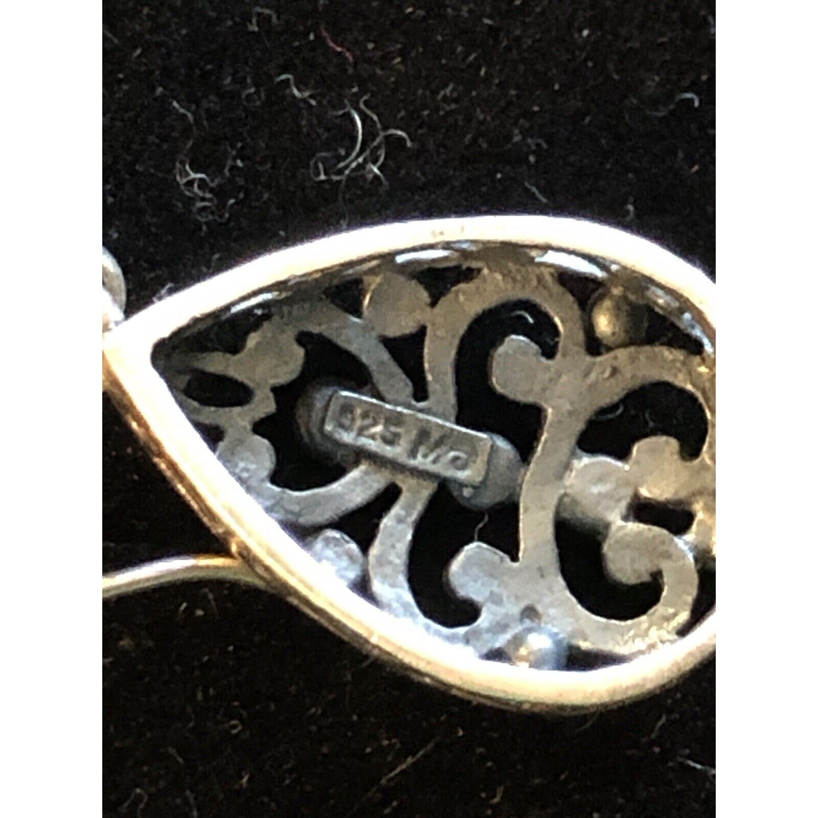 Sterling Silver Open Scrollwork Dangle Teardrop E… - image 4