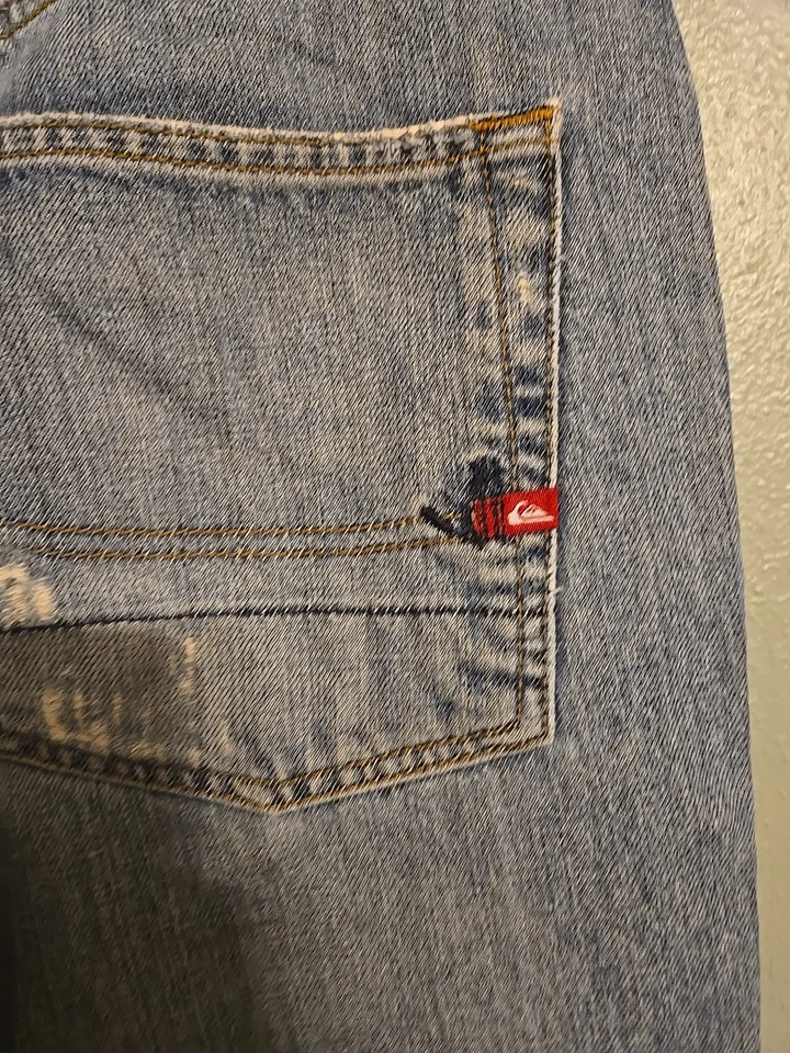 Quiksilver Reese FORBES Straight Y2K Denim Jeans Skate VINTAGE Men's 34x32 - Image 4 of 4