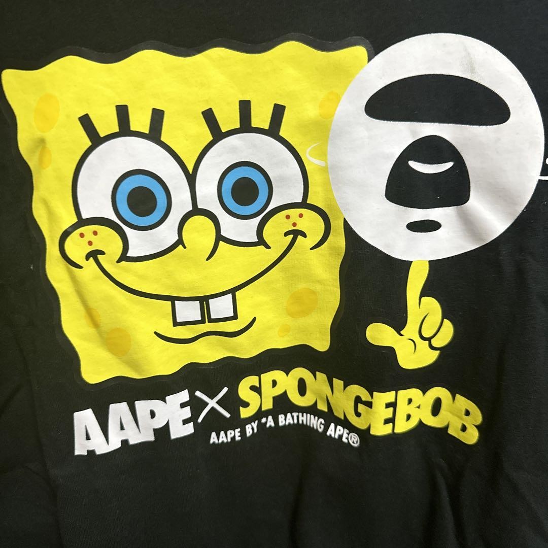 A BATHING APE スポンジボブTシャツ XS Aape Ape By Vathing SpongeBob Collaboration T-shirt Rare XS | eBay