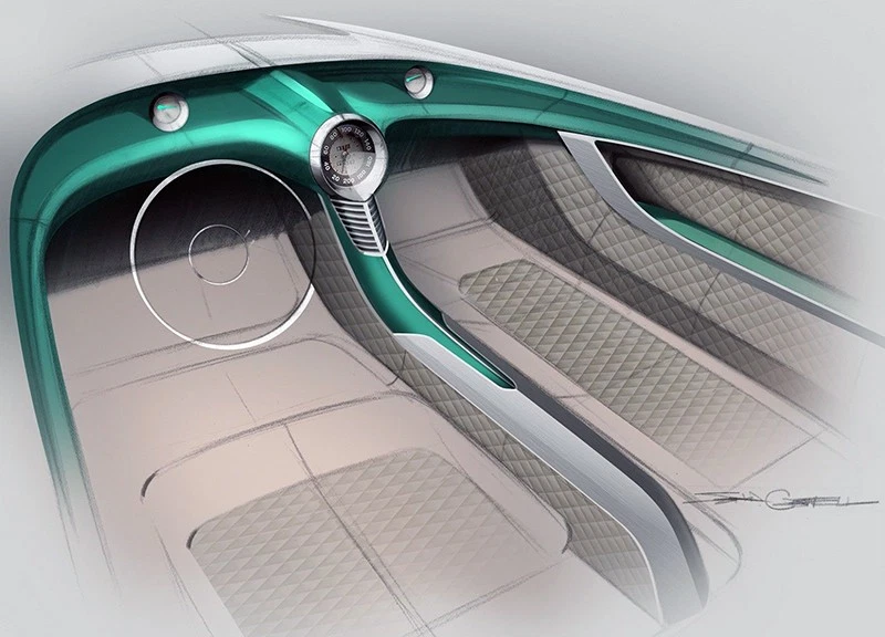 The interior is going to look like this, with a single driver’s seat and a matching couch.