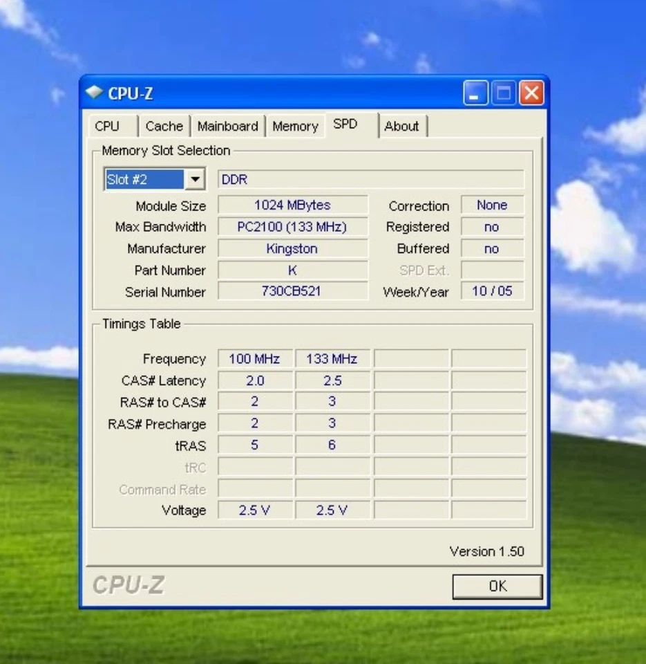 2GB 2x1GB PC-2100 KINGSTON KTD4400/1G DDR-266 DESKTOP ELPIDA RAM MEMORY KIT DDR1 - Image 3 of 4