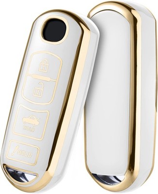 Key Fob Cover Case, Compatible with 3 6 8 Miata MX5 CX Color: White (4 button)