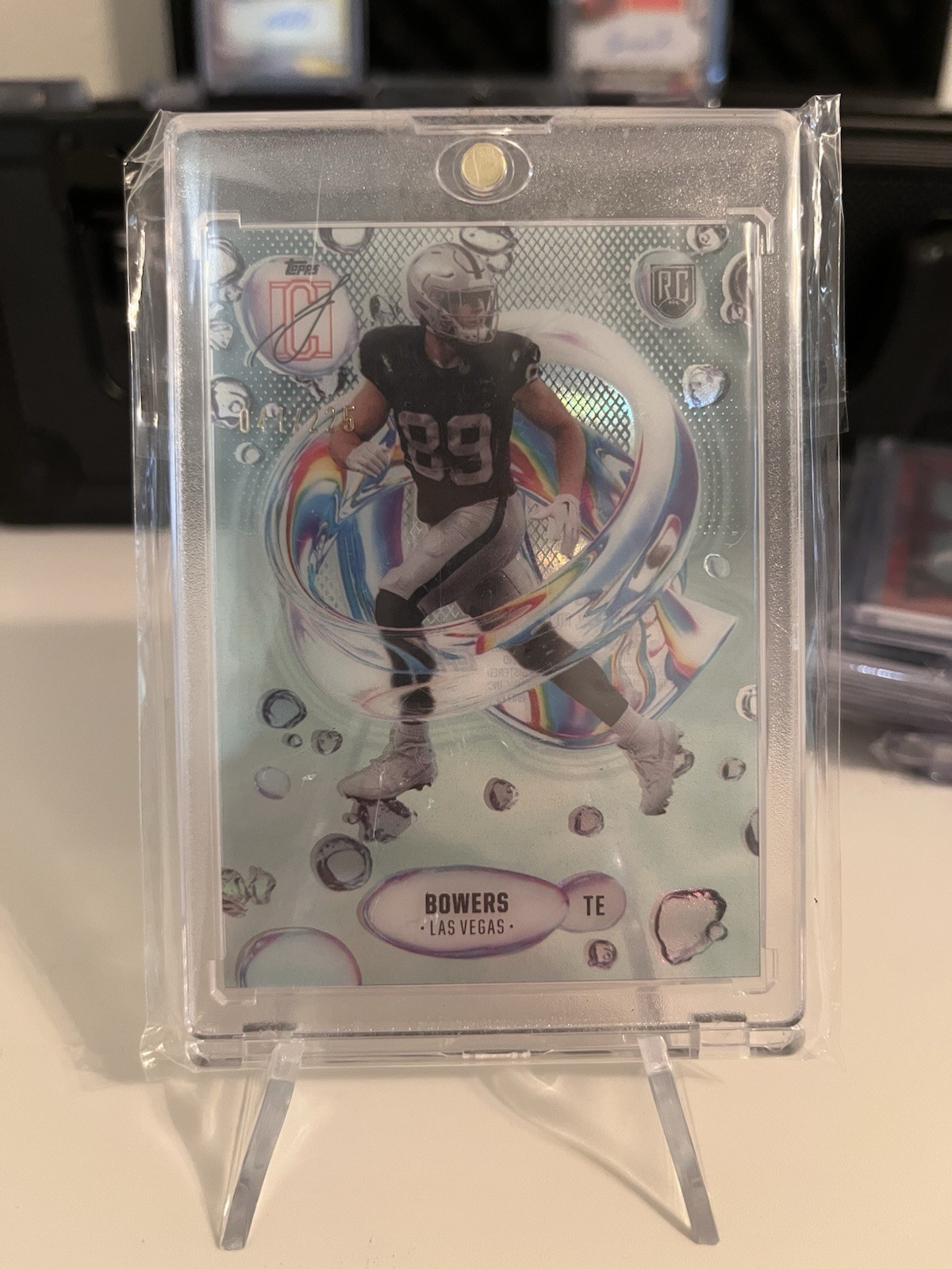 2024 Topps Signature Class Brock Bowers F-6 RC Fluidity Teal #/225 Raiders SSP