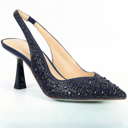 Betsey Johnson blau Clark Strass Slingback Pumps Heels