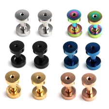 6 Pairs Surgical Steel Screw Tunnel Gauge Ear Expander Stretching Kit Plugs P...