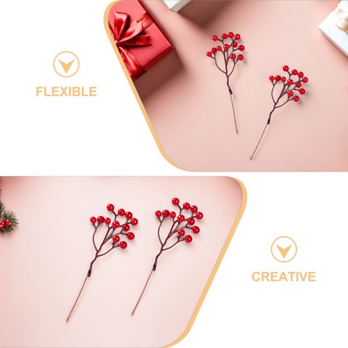  20 Stück Beeren Plektren für Blumengestecke Weihnachten Herzstück - Bild 8 von 12