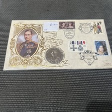 Royal Tank Corp Capt. FRANK NAUGHTON King George VI 1996/1997 FDC + Coin