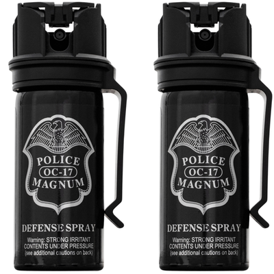#ad Police Magnum Pepper Spray 2 PCK 2oz Stream Flip Top Belt Clip Self Defense OC $19.99