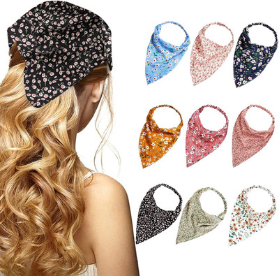 9 Pcs Kopftuch Mädchen Sommer Elastische Haarschal, Boho Stirnbänder Dreieck Kop