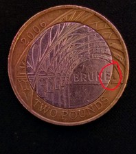 Rare £2 Brunel Paddington Station Rare Collectable 2006 Error Mint Two Pound