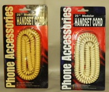Vintage 25-ft Modular Coil Phone Cord White New and Sealed MC5