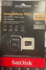 SanDisk SDSQXBD- 512GB ImageMate Pro microSDXC UHS-1 Memory Card. NEW