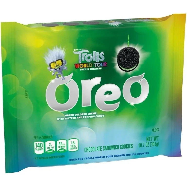 LIMITED EDITION RARE Trolls World Tour Oreo Pink/Green Cookies (Set Of 2) 10.7oz - Image 3 of 4